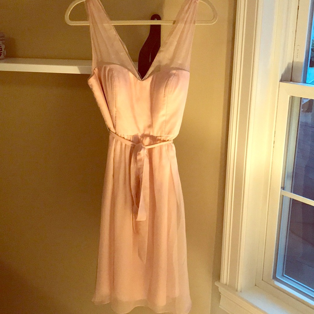Bhldn light silk organza pink dress